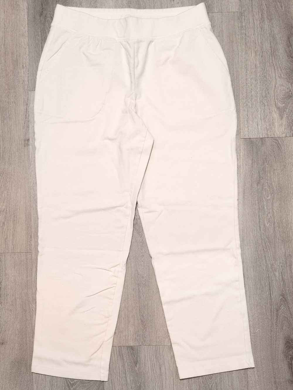 Denim&Co White Straight-Leg Knit Pants